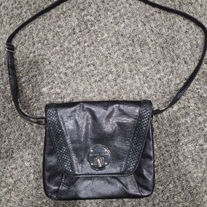 Elliott Lucca Black Leather Crossbody Bag